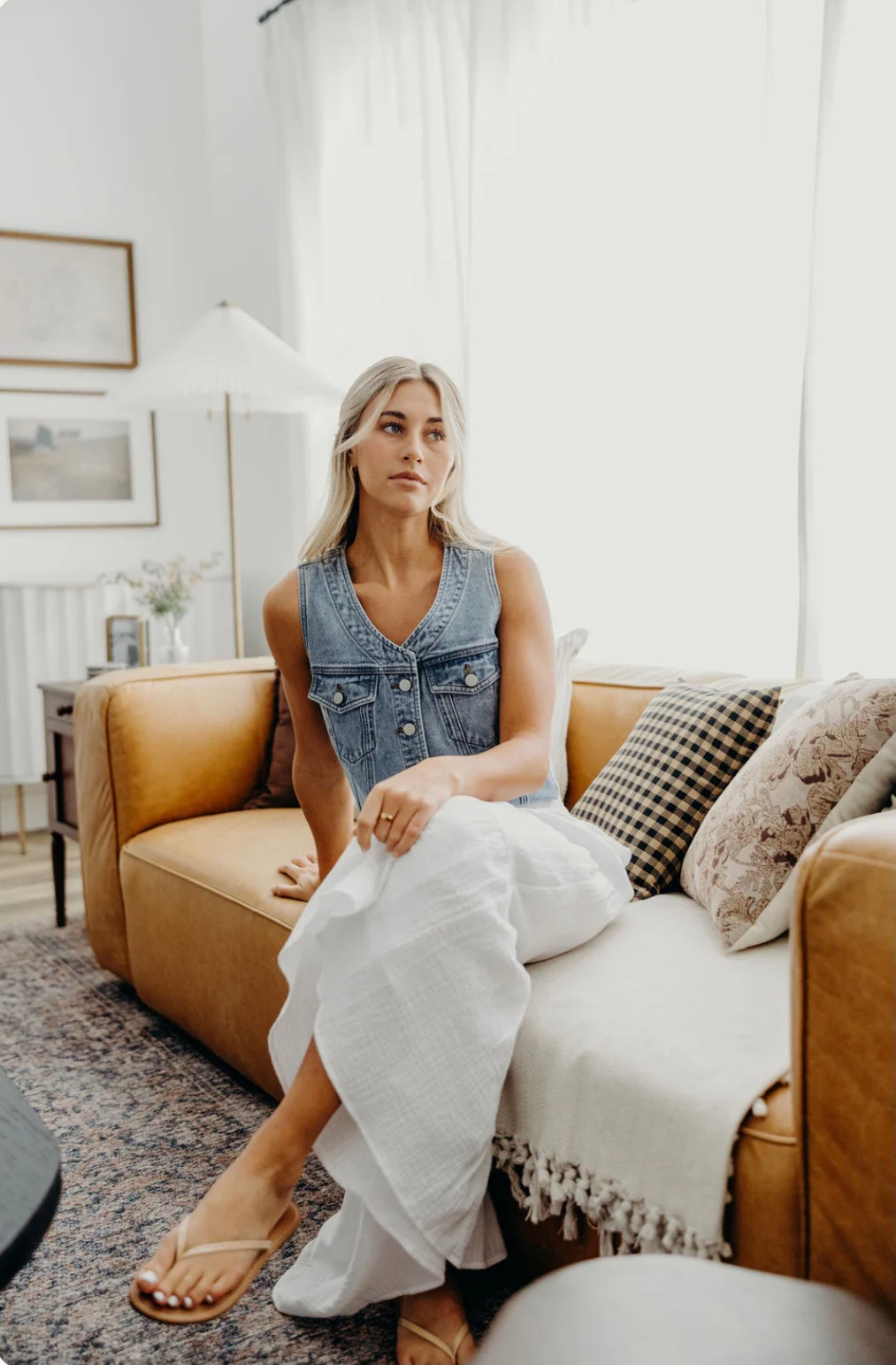 Gauze Maxi Skirt in White