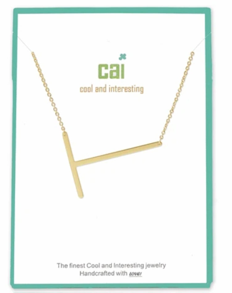 Gold Medium Sideways Necklace