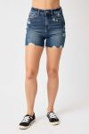 High Waisted Mild Destroy Cut Offs Mid Length Shorts
