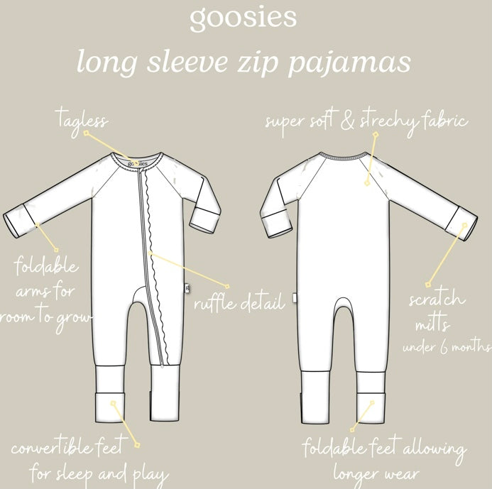 Long Sleeve Zipper PJs Dahlias
