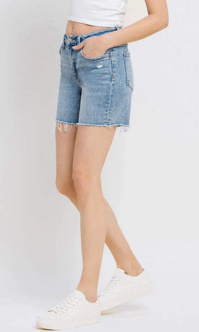 Plus High rise midi shorts