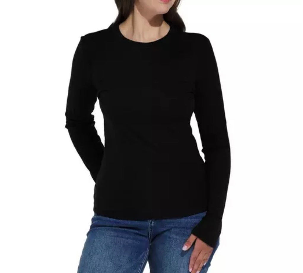 High neck long sleeve in black
