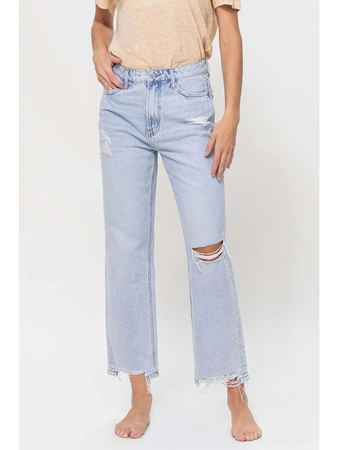 High Rise Vintage Crop Boyfriend Jeans