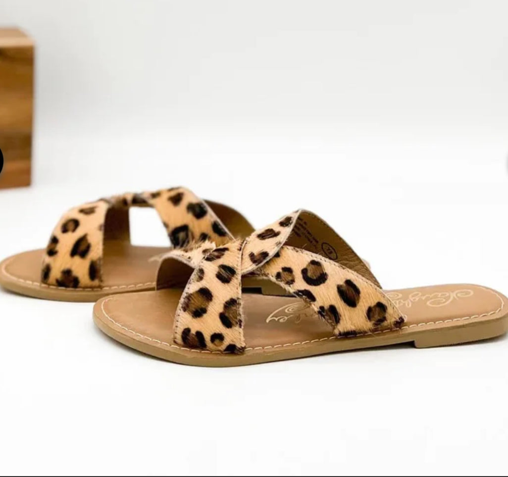 Leopard Cross Strap Sandal Women - Conga