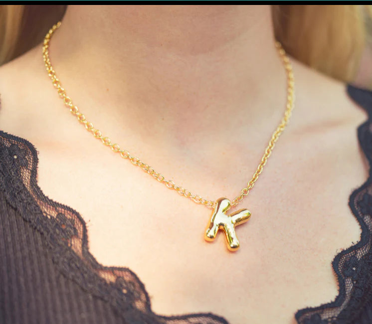 CAI Gold Chunky Bold Letter Initial Neclace