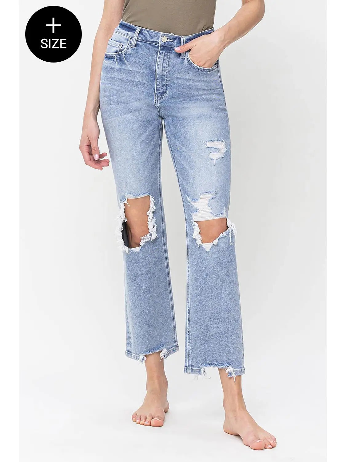 Plus Size 90’s Super High Rise Straight Jeans