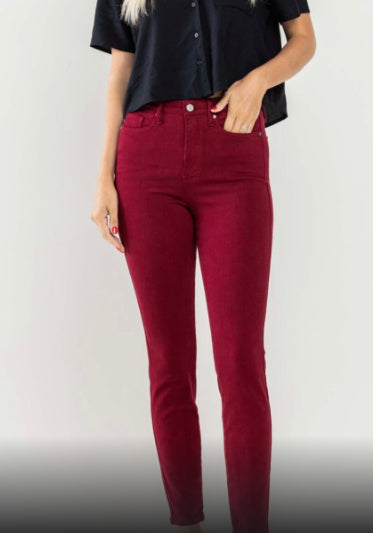HW Tummy Control Garment Dyed Skinny
