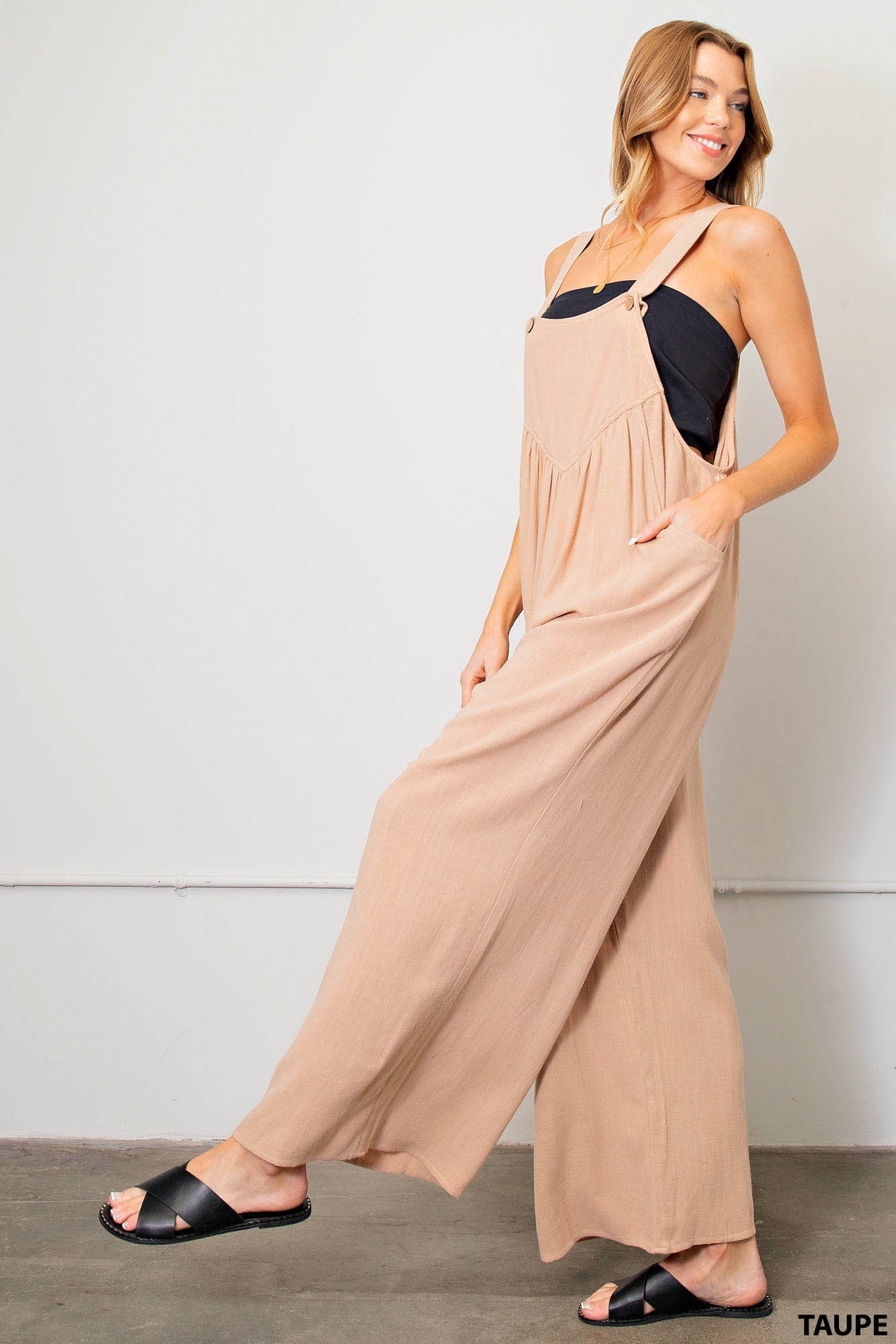 Shirring Detail Overalls