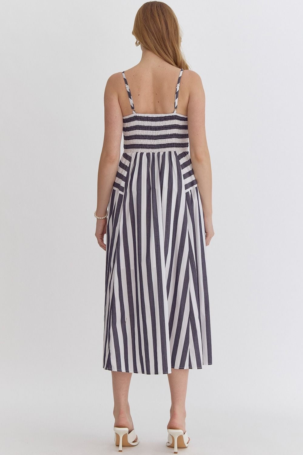 Navy striped dress