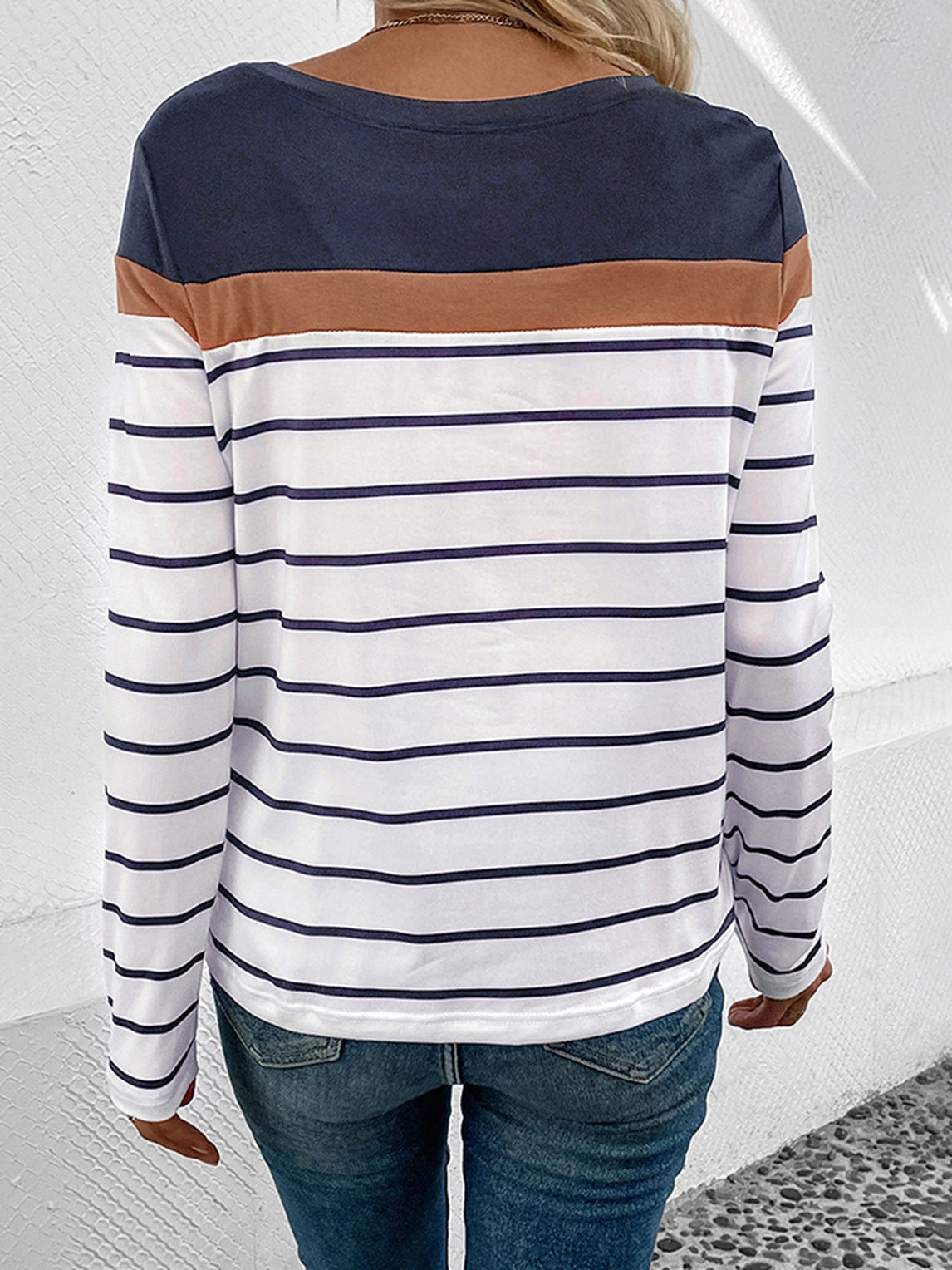 Fashion cross border women’s long sleeve knitted shirt