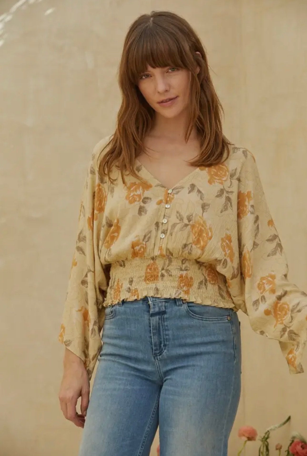 By chance smocked top - light yellow