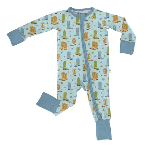 Long Sleeve Zip PJ Boots (Blue)