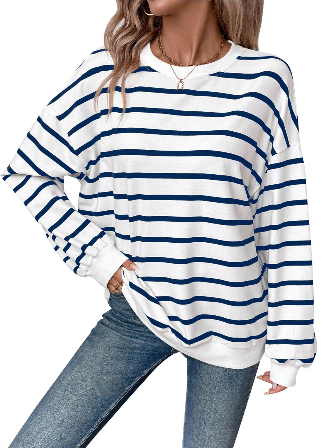 Loose Casual Striped Top