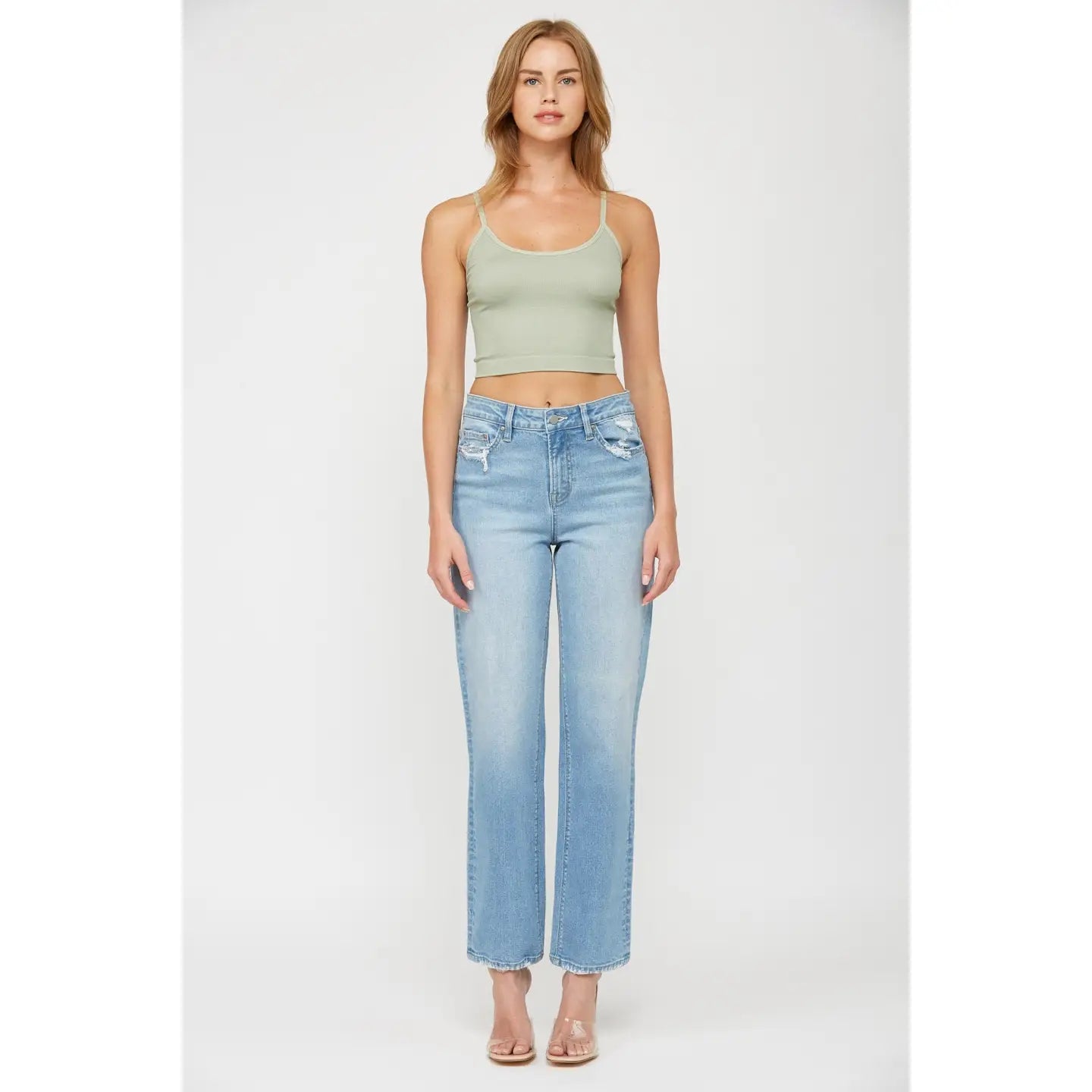 High rise baggy straight