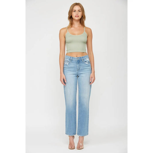 High rise baggy straight