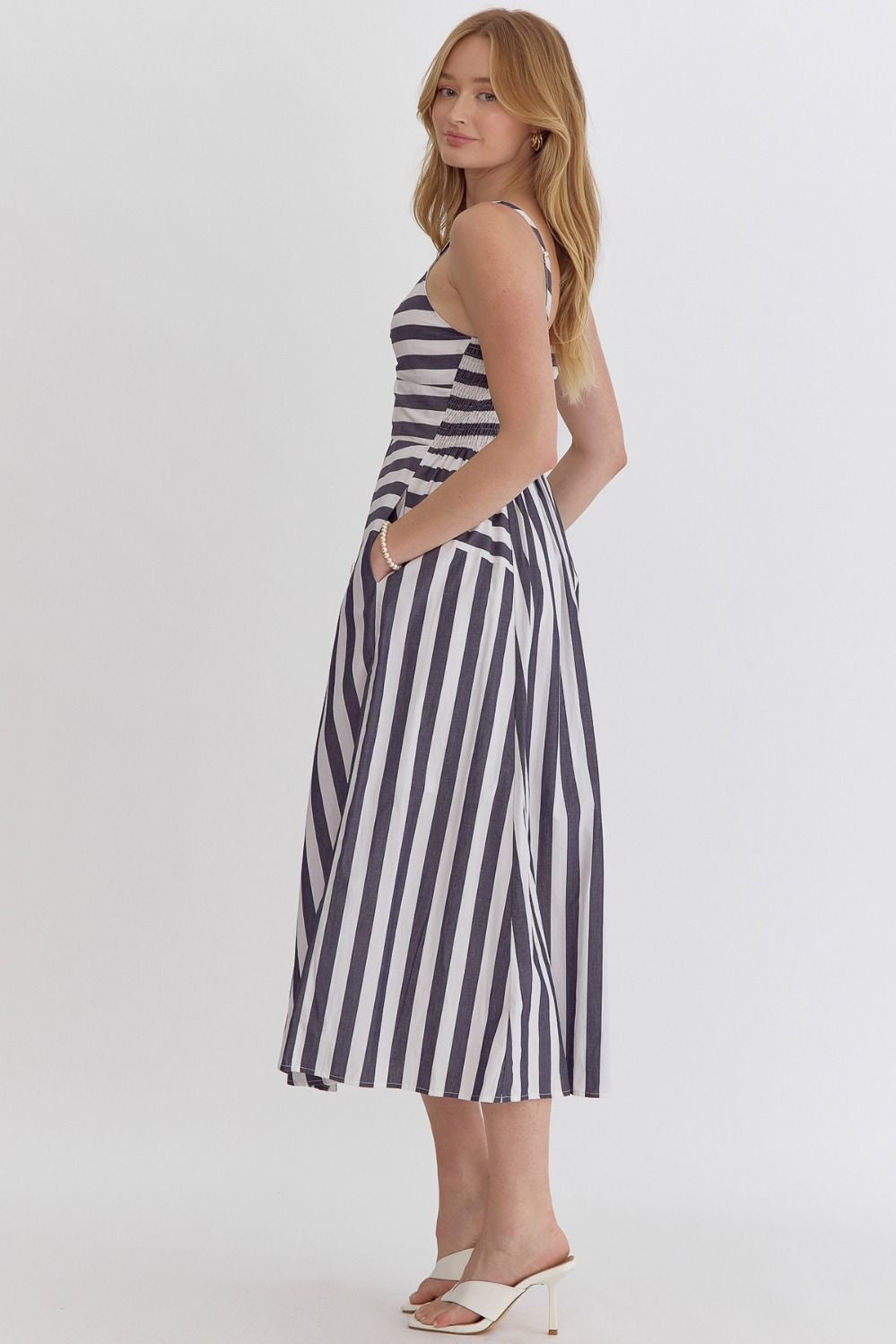 Navy striped dress