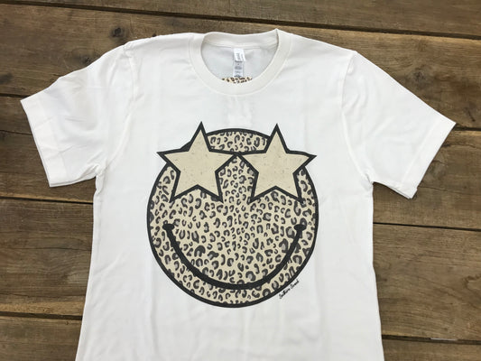 She’s a star, Leopard Smiley Face Tee