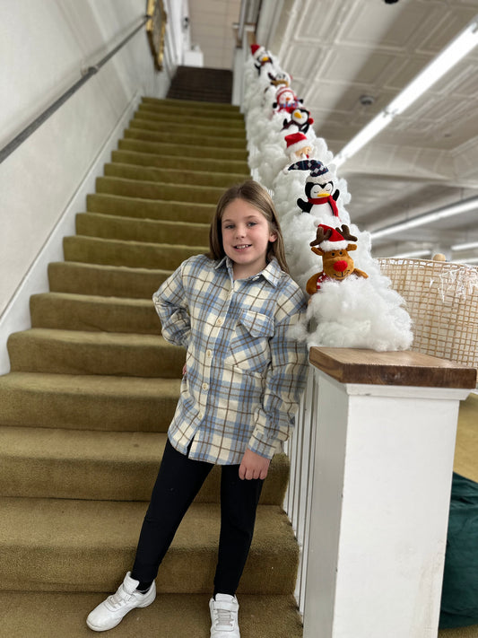 Tween Kids Girls Plaid Shacket