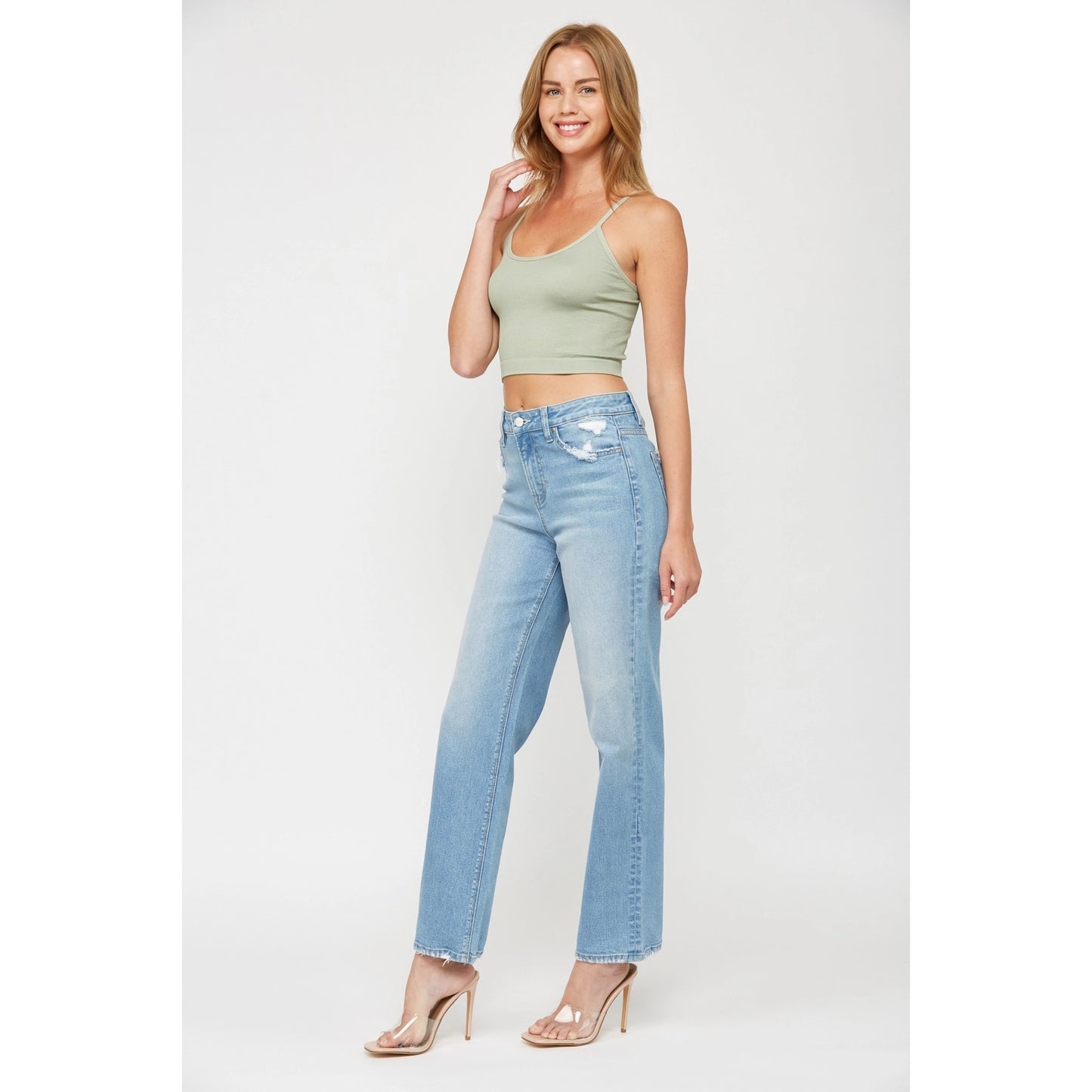 High rise baggy straight