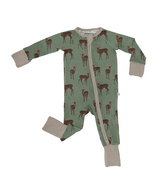 Long Sleeve Zip PJs- Deer