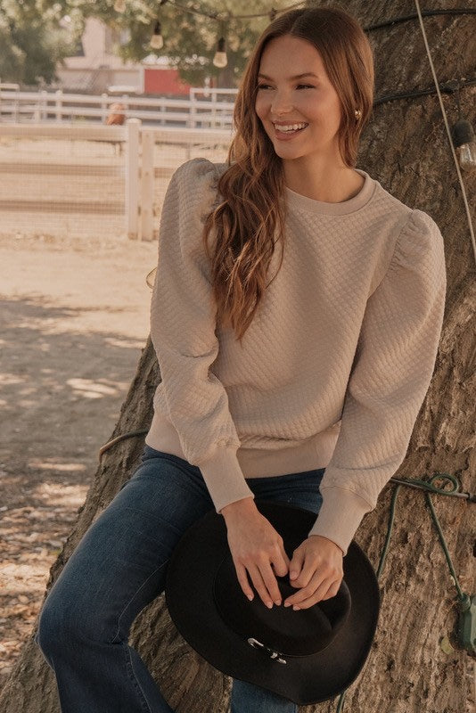 Embossed textured sweatshirt