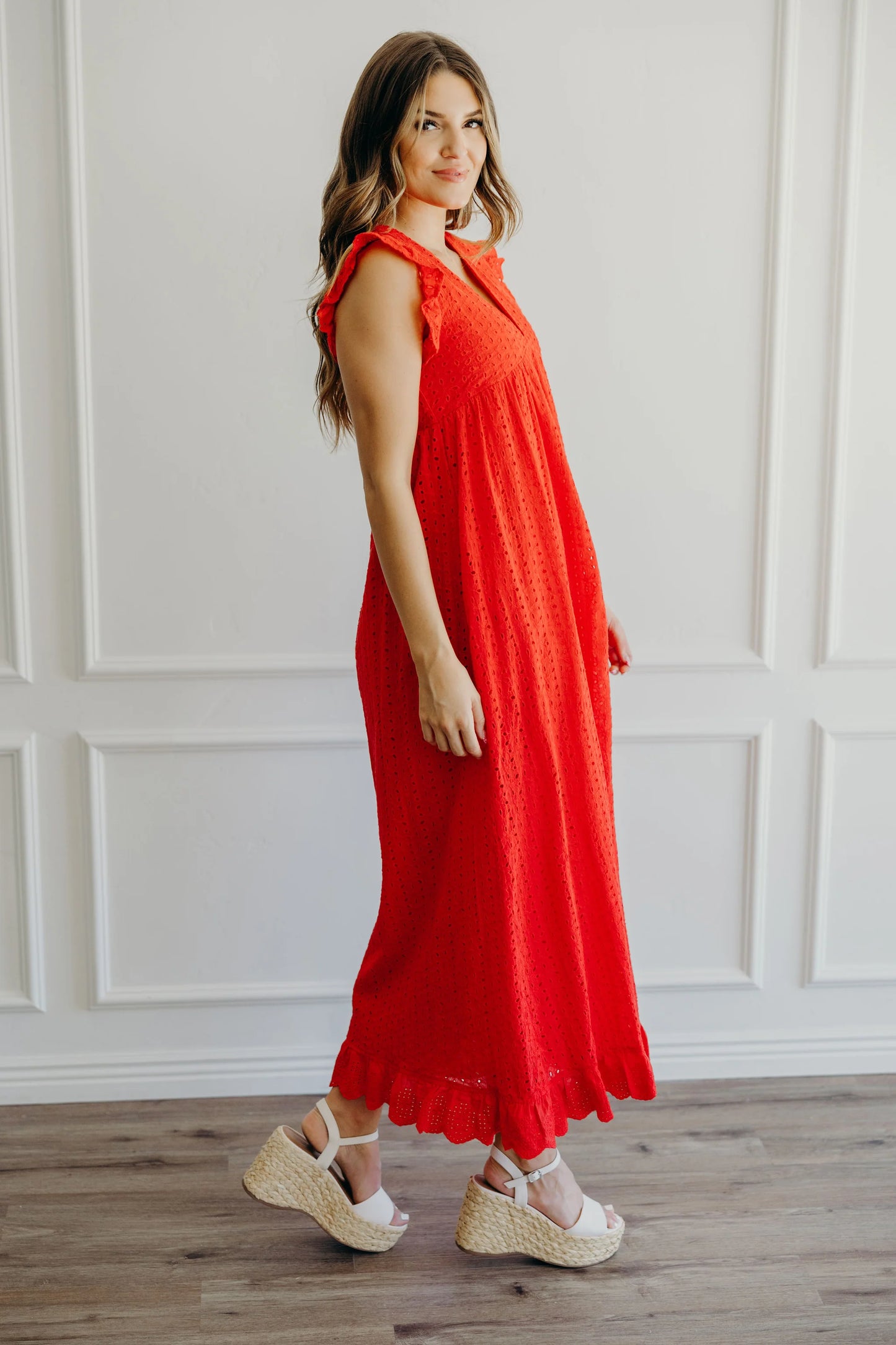 The Dutton Sleeveless eyelet Maxi Dress