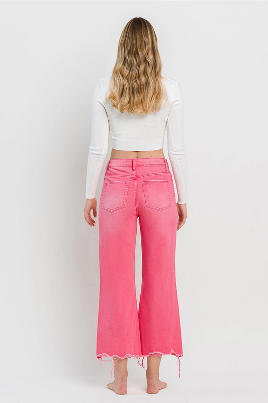 90's Vintage Super High Rise Crop Flare Jeans