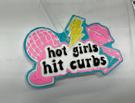 Hot girls hit curbs car freshie Gain