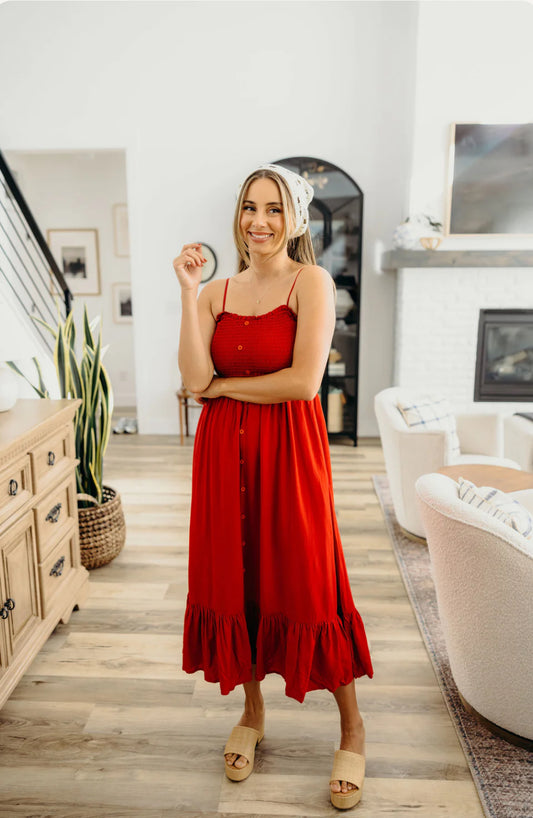 The Jones in berry red