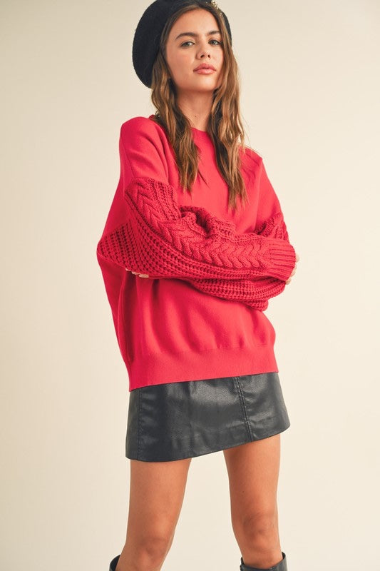 Cable Sleeve Sweatshirt