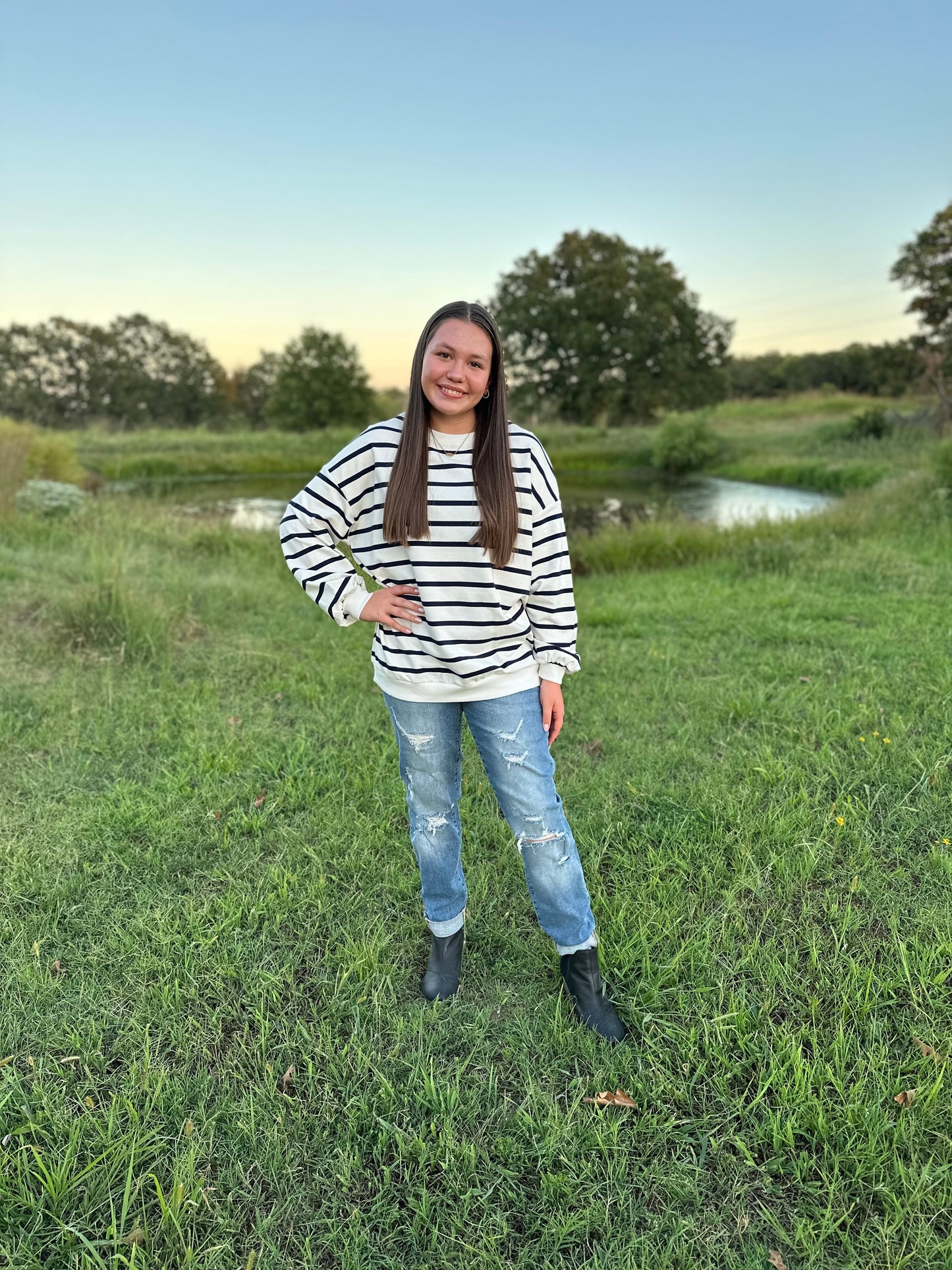 Loose Casual Striped Top
