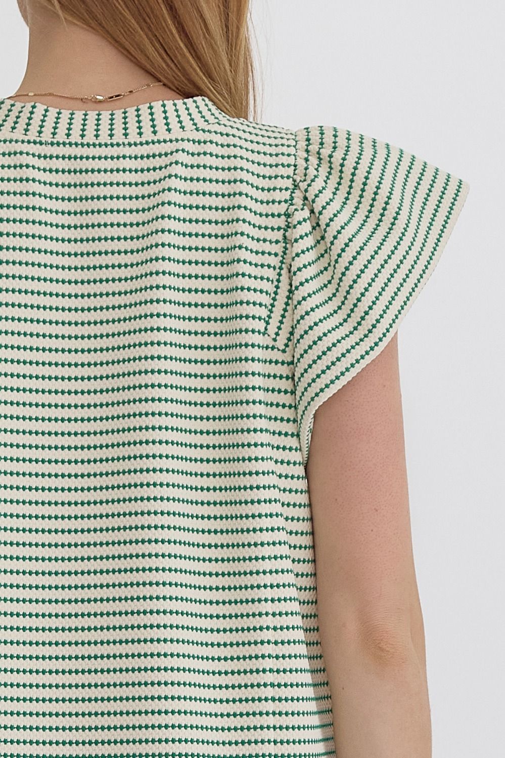 Textured V Neck Short Ruffled Sleeve Mini Dress w/ Pockets