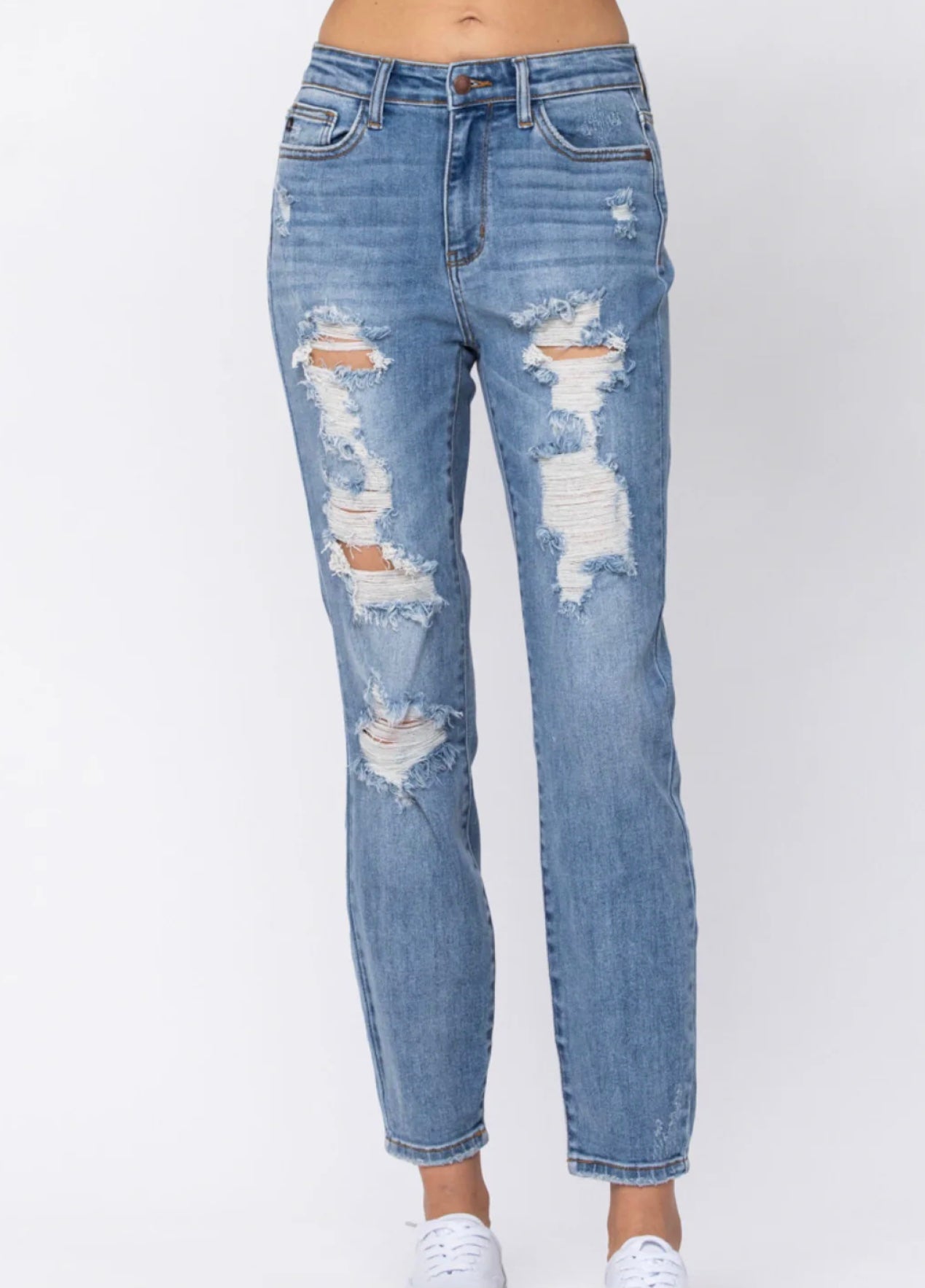 Judy Blue Hi Rise Boyfriend Destroyed