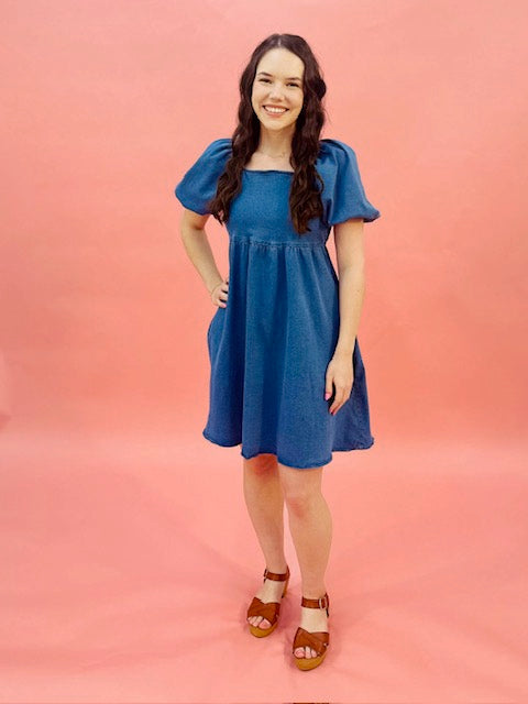 The Jack Mini Dress in Dark Denim