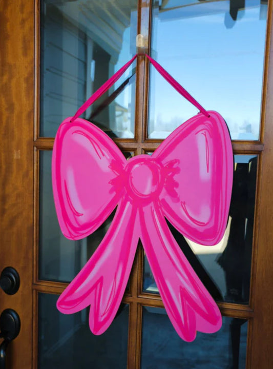 Pink bow door hanger