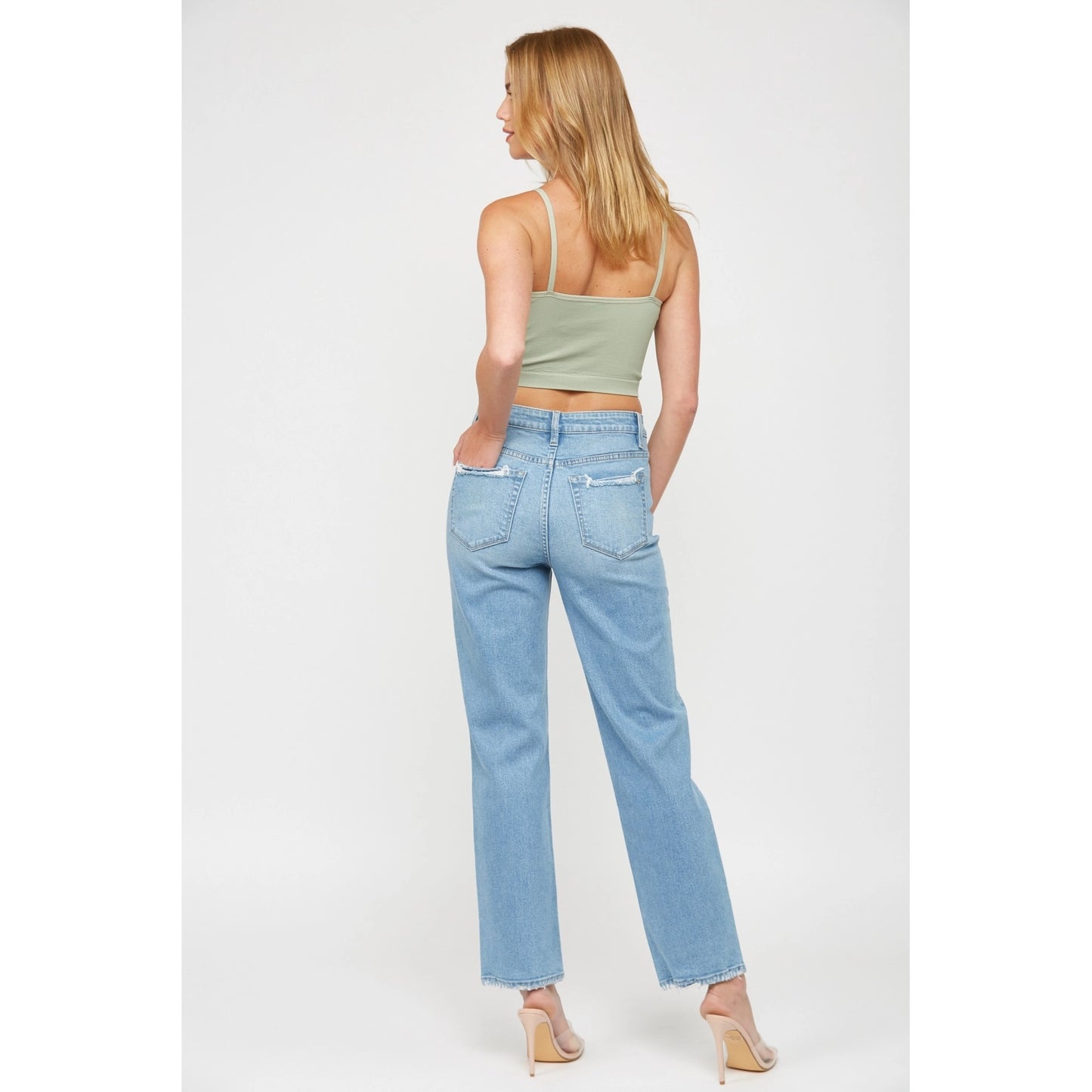 High rise baggy straight