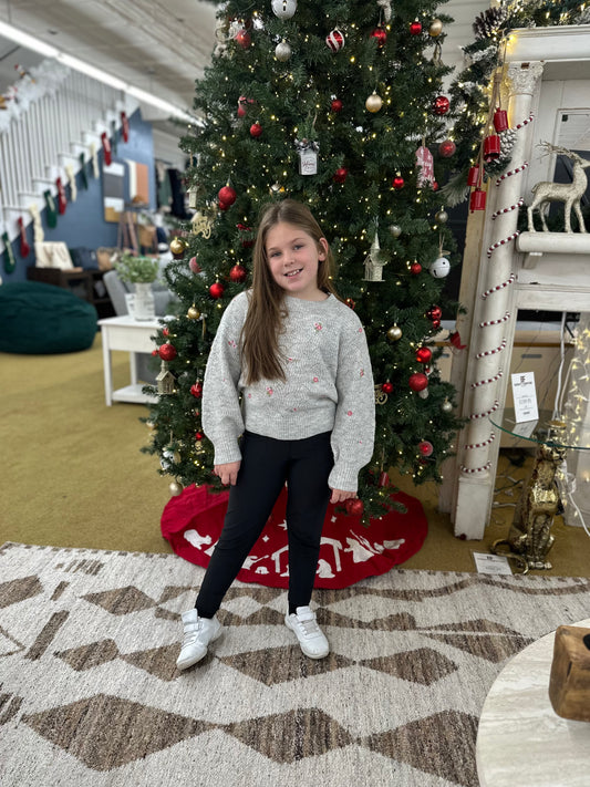 Tween Kids Girls Crewneck Raglan Sweater