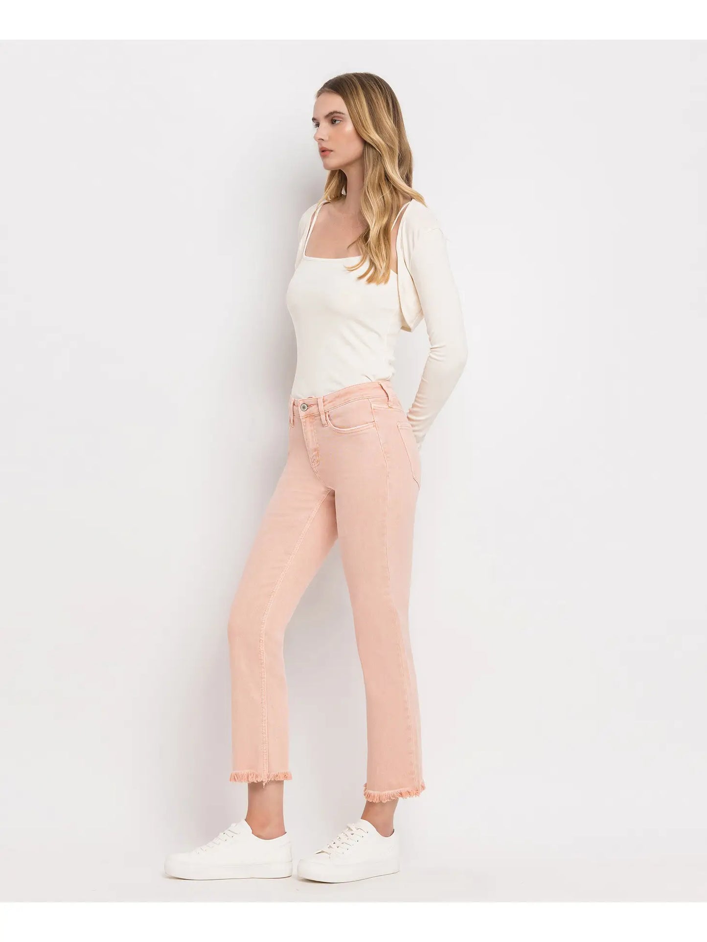 Mid Rise Straight Jeans