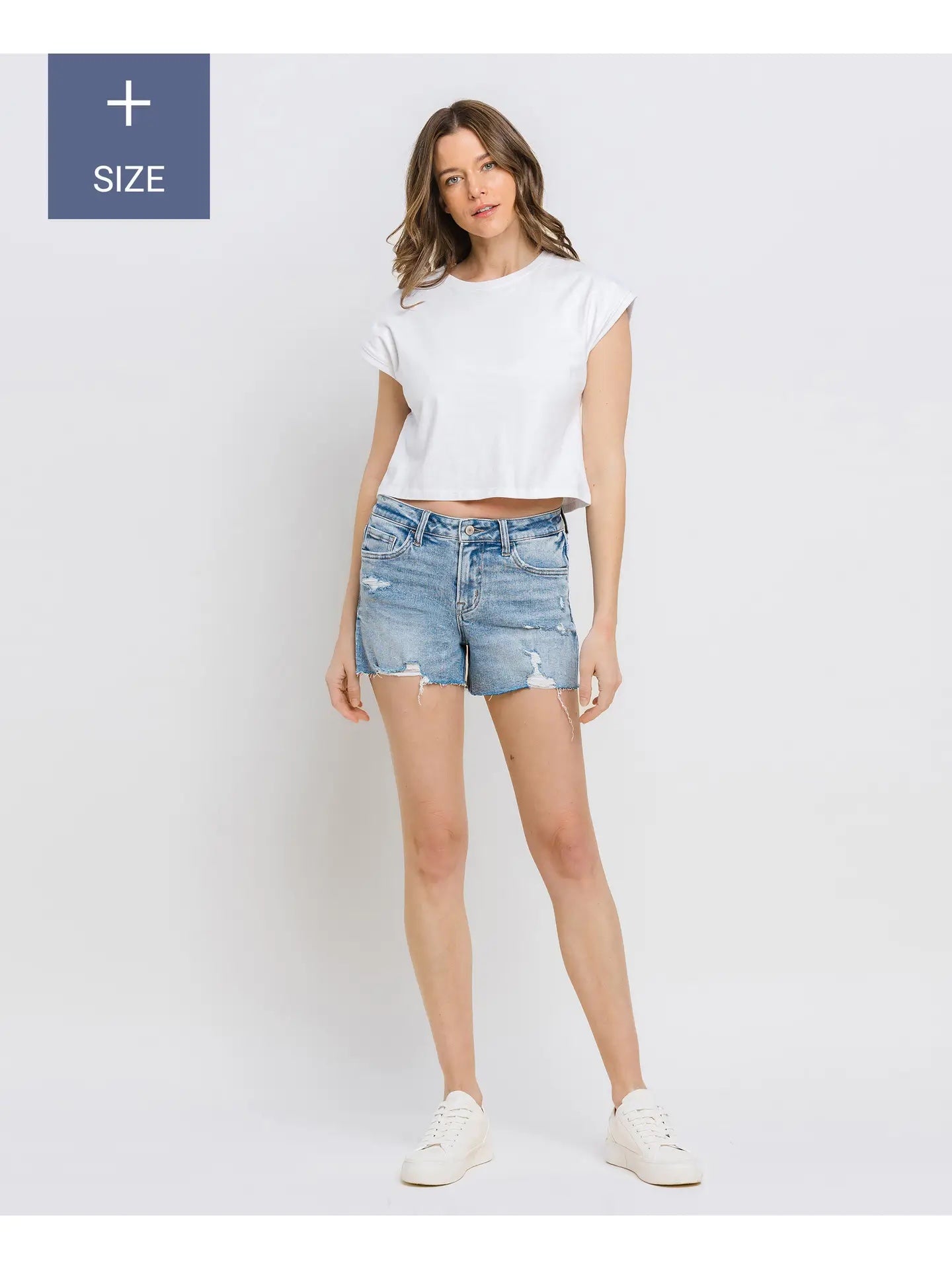 Vervet Mid Rise Raw Distressed Hem Shorts Fairplay